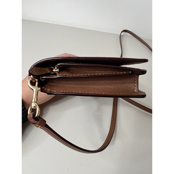 Coach Anna Foldover Clutch Bag With Floral Print Crossbody Bag Signature Canvas - Picture 7 of 8